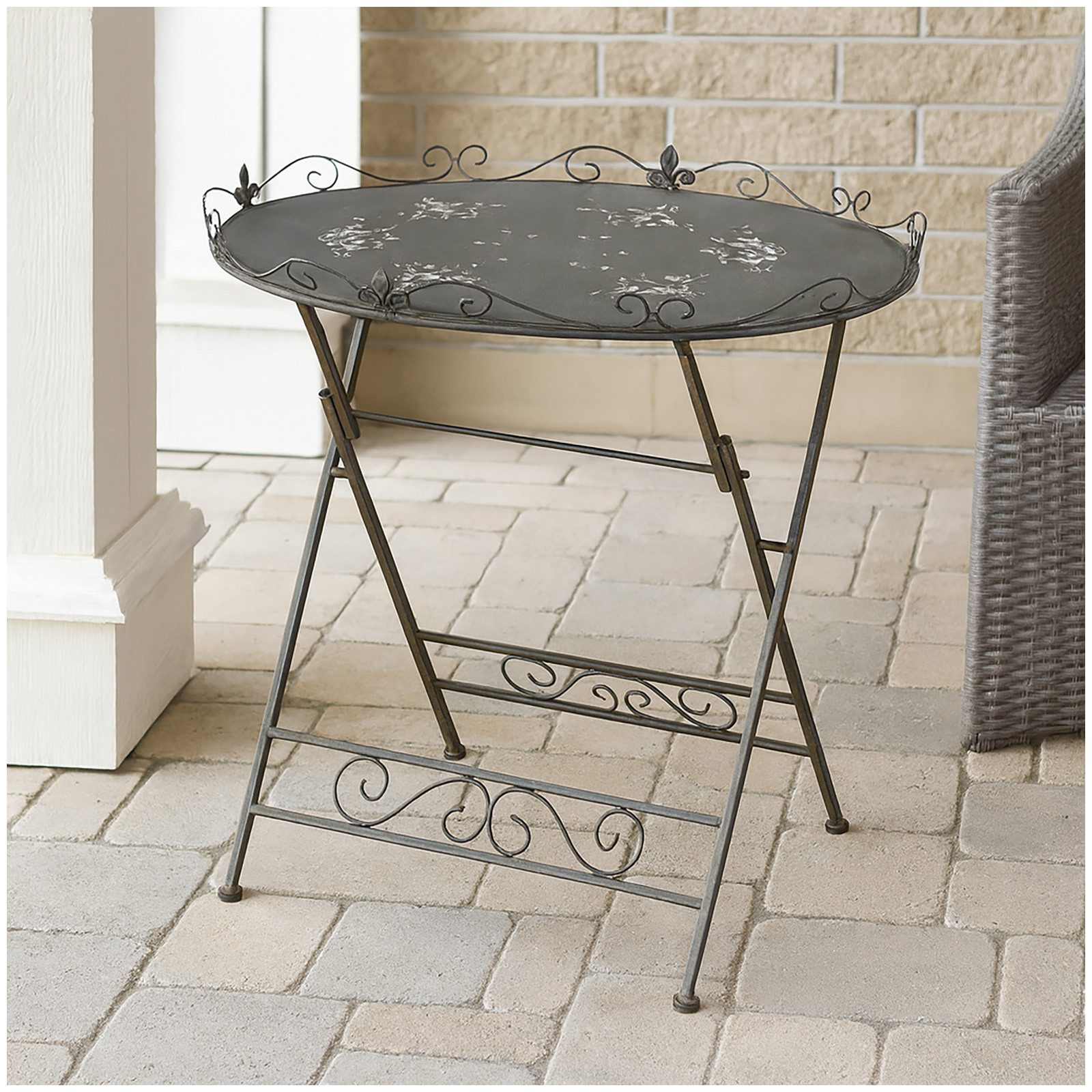 HTI-Living Gartentisch Gartentisch aus Metall Rostoptik (Stück, 1-St., 1 Beistelltisch), Terrassentisch