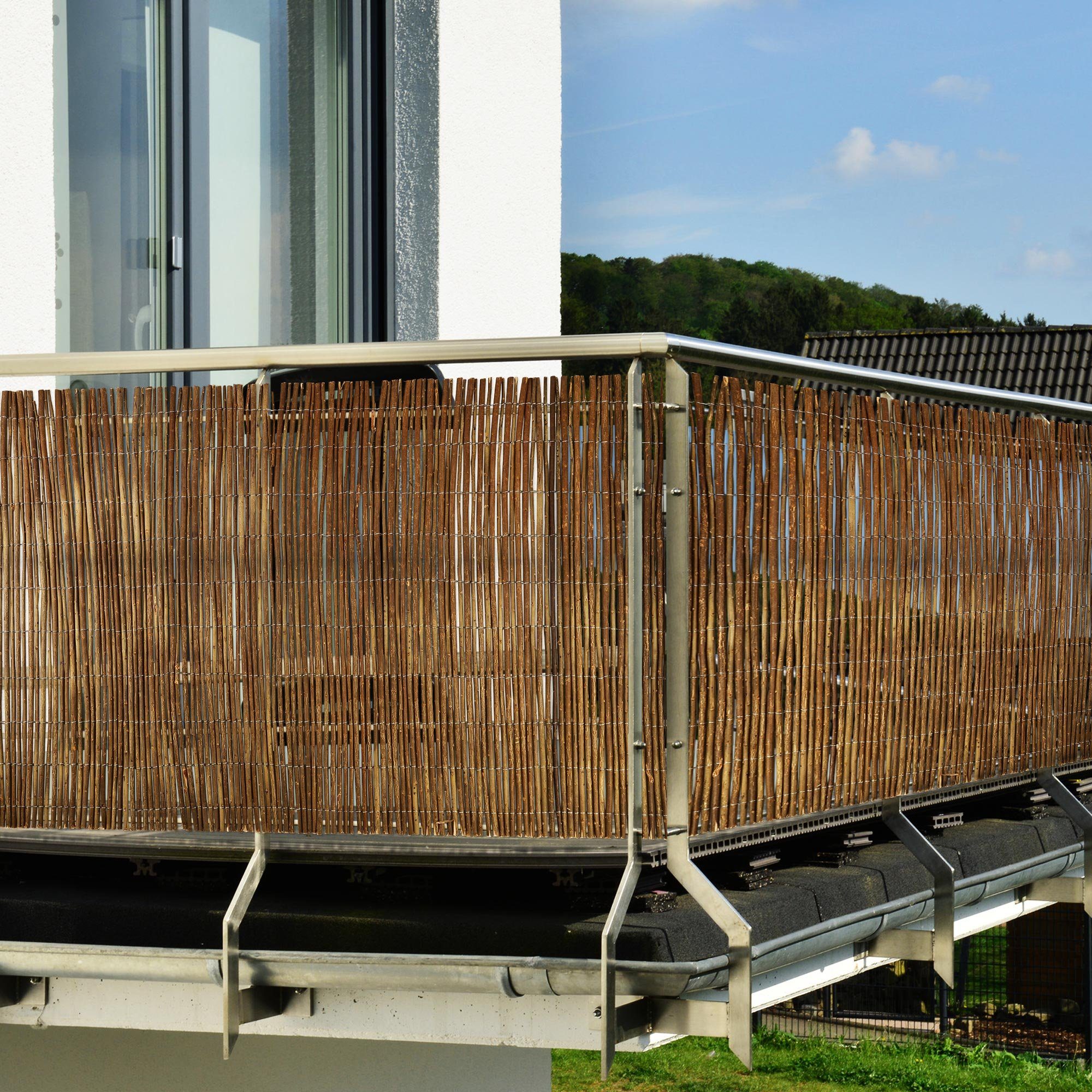 Sol Royal Sichtschutzzaunmatten Weidenmatte Sichtschutz für Balkon Zaun Weide SolVision W79, 90x300cm, Leichte Montage Balkonsichtschutz für Terrasse & Garten Weidenzaun