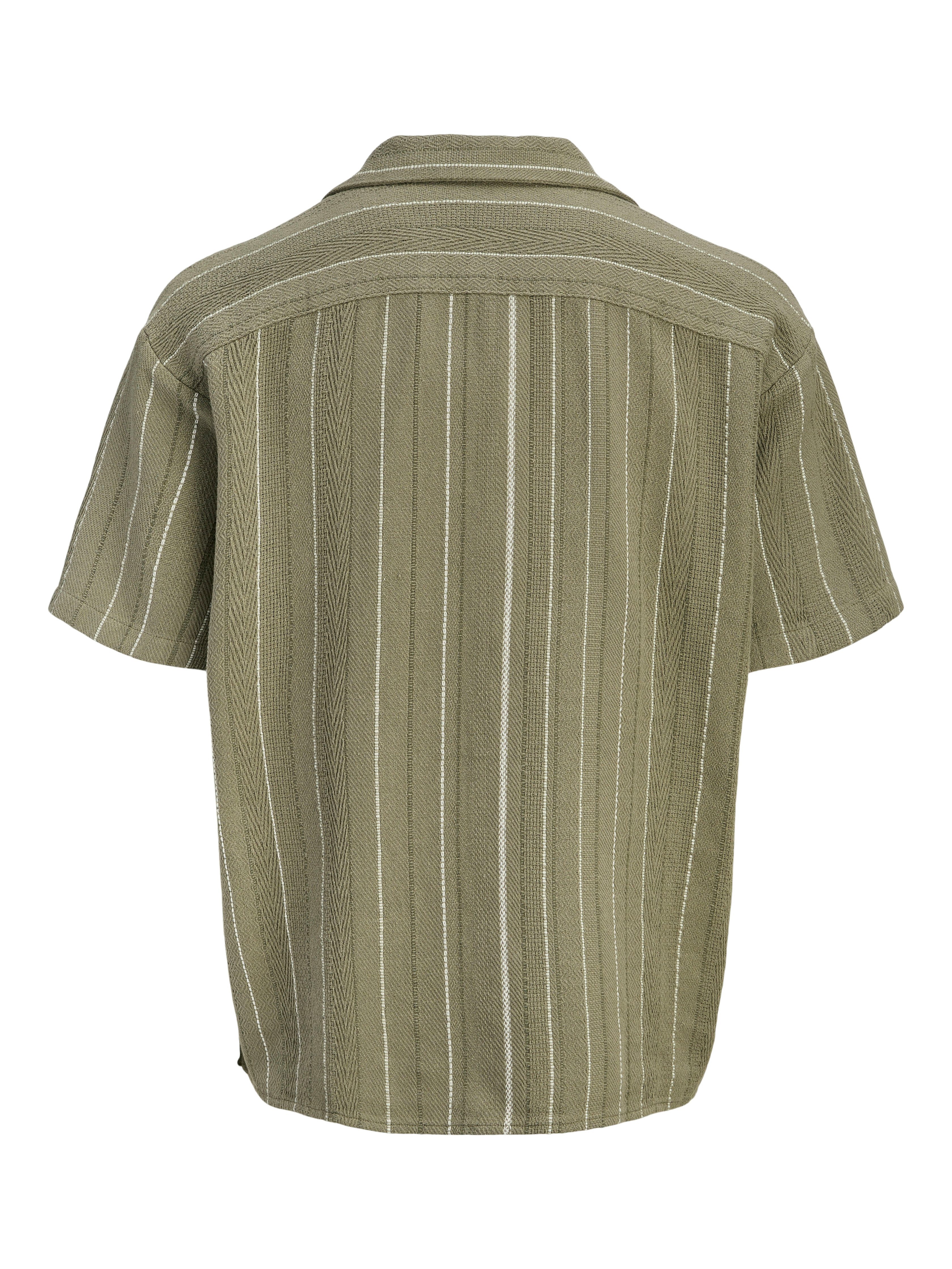 Jack & Jones Kurzarmhemd JJEBRADLEY STRIPED RESORT SHIRT SS LN Baumwolle, loose fit – Bild 5 von 5