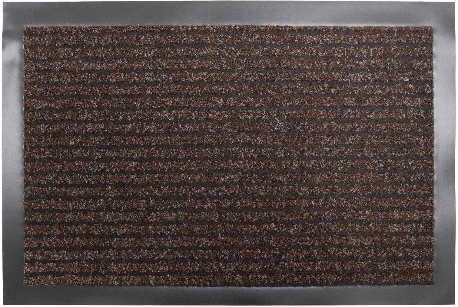 Fußmatte OSLO, braun rechteckig, rutschhemmend, waschbar mm, meliert, in Höhe: Schmutzfangmatte, Primaflor-Ideen Textil, 8 gestreift