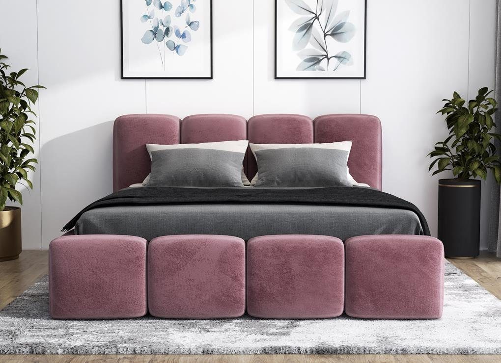 A&J MöbelLand GmbH Polsterbett DONA-OM mit Lattenrost und Bettkasten. (Bett günstig online kaufen