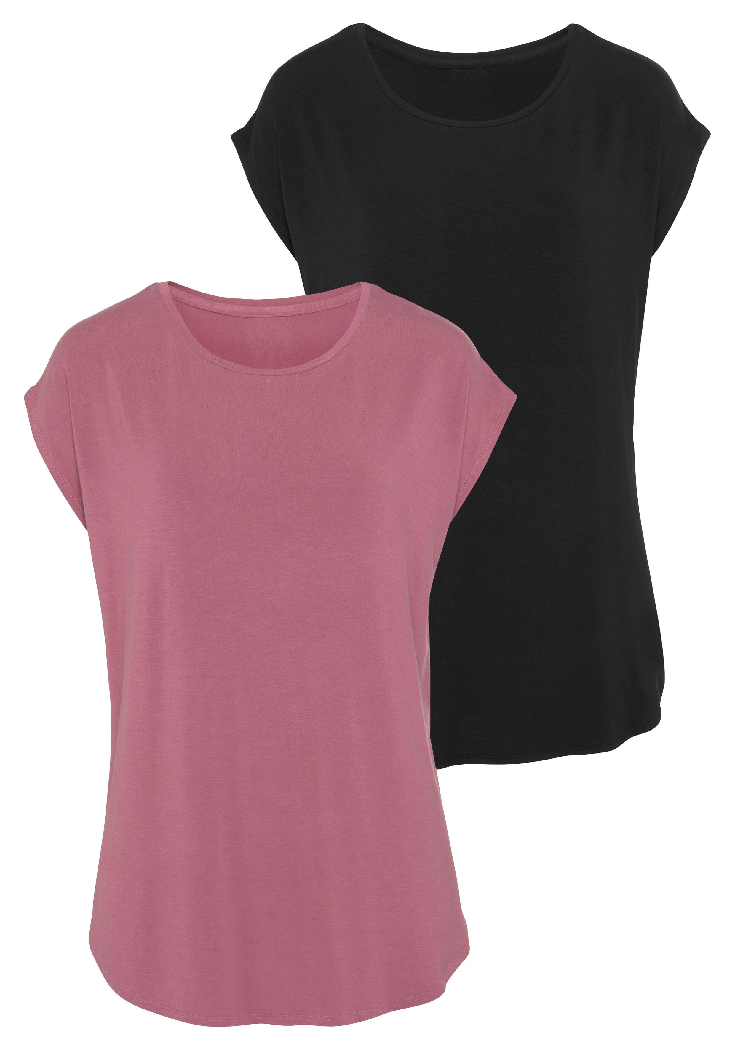 Longshirt mit stark gerundetem Saum