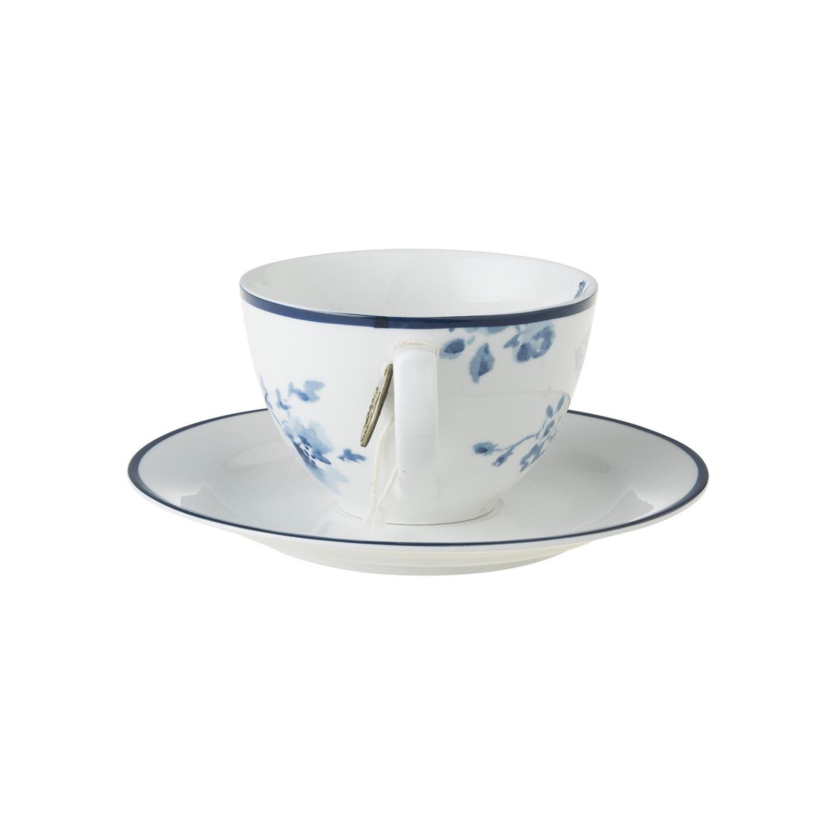 ASHLEY China Untertasse LAURA Tasse Cappuccino Tasse (2-teilig) Blueprint und Rose