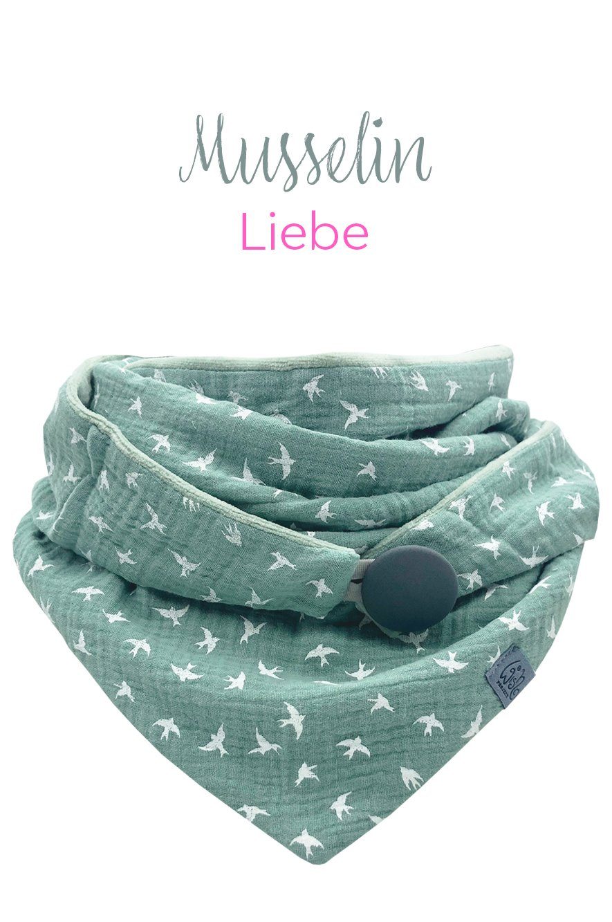 Hellgrün Baumwolle, Halstuch Schlauchschal Tuch, aus Musselin Wishproject® natürlicher Dreieckstuch Eleganter in Damen Kapuzenschal,