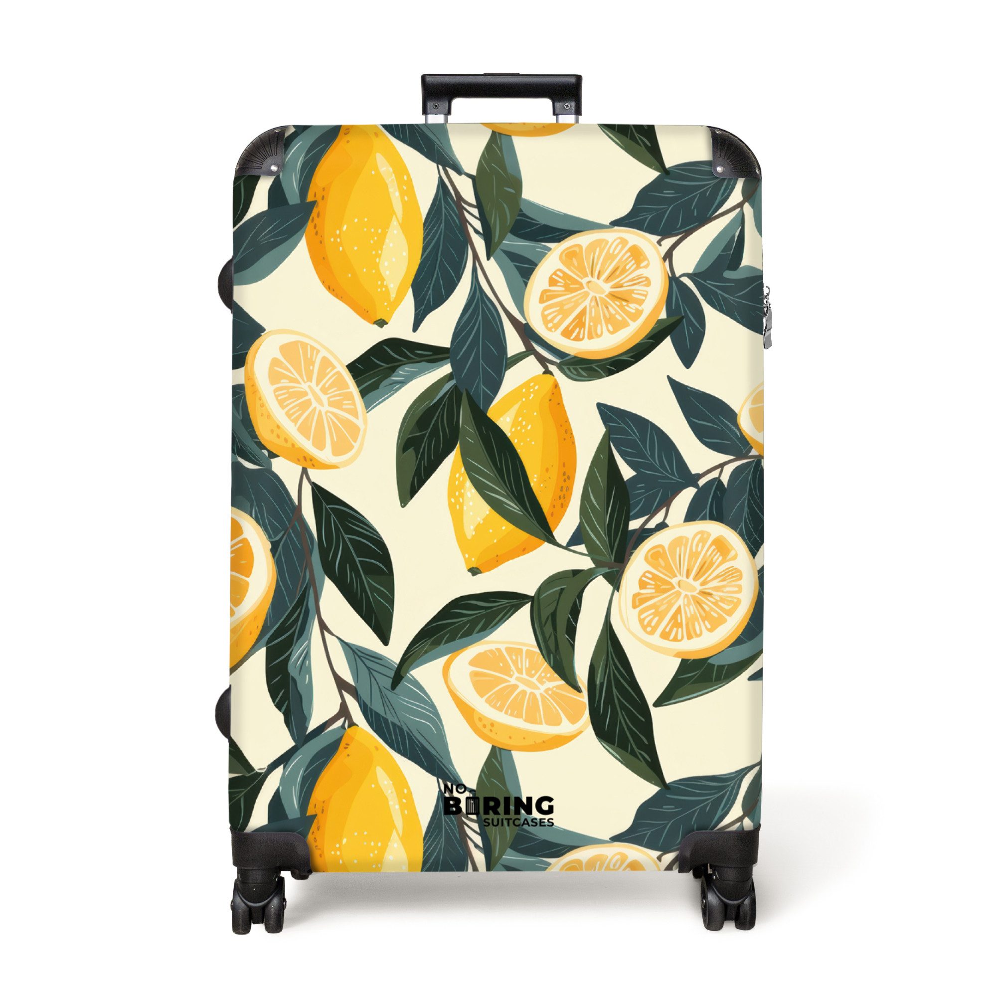 NoBoringSuitcases.com© Hartschalen-Trolley Beige mit Zitronen und günstig online kaufen