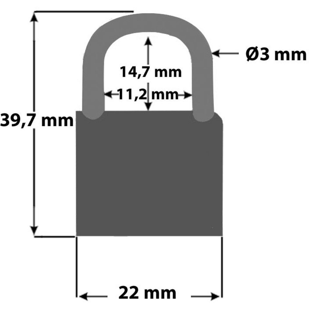 Security Plus Kabelschloss Security Plus V 22-4 Vorhängeschloss 4er Set Neongelb, Blau, Orange, S