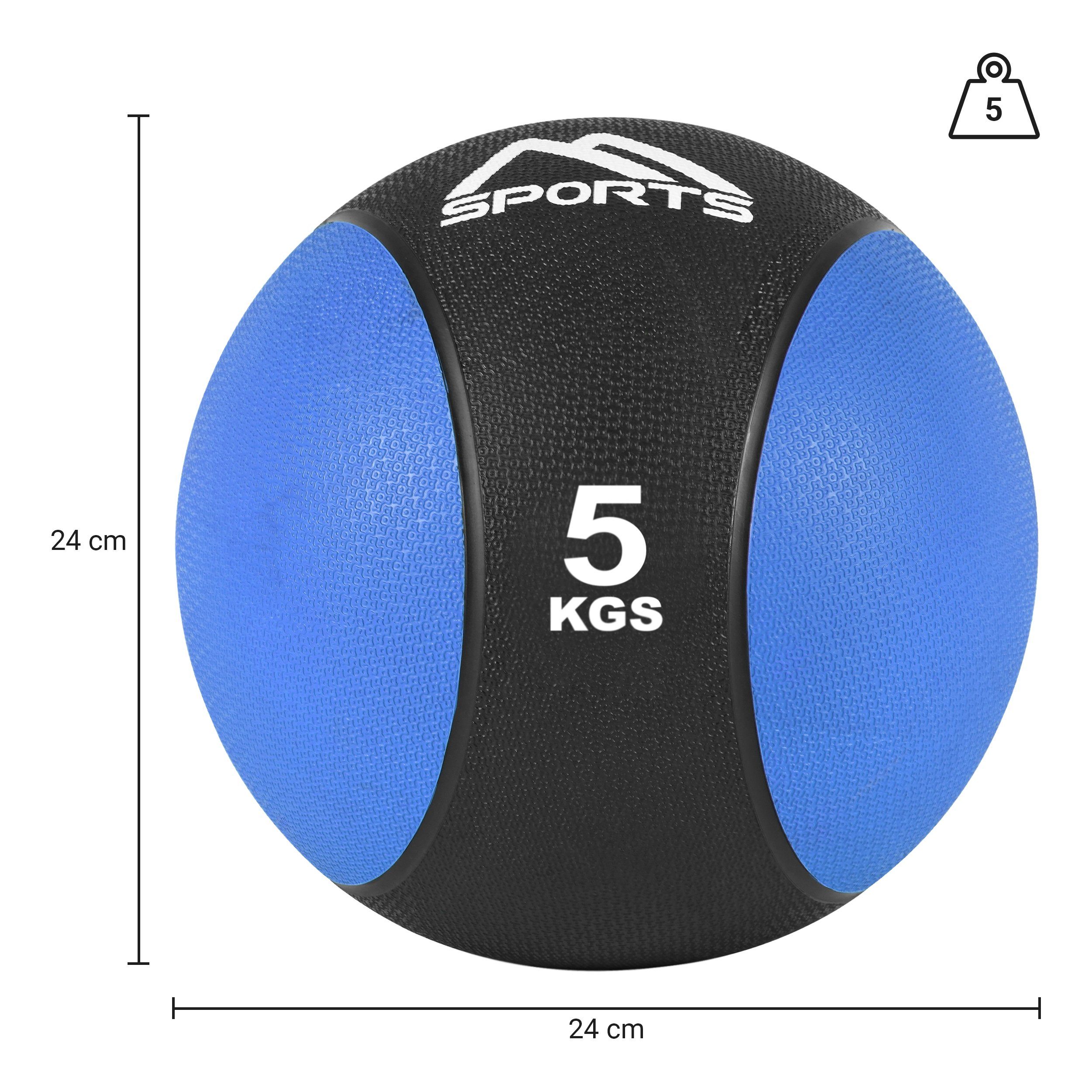 - kg 5 kg Übungsposter Medizinball 1 – inkl. Blau Medizinball 10 MSports® –