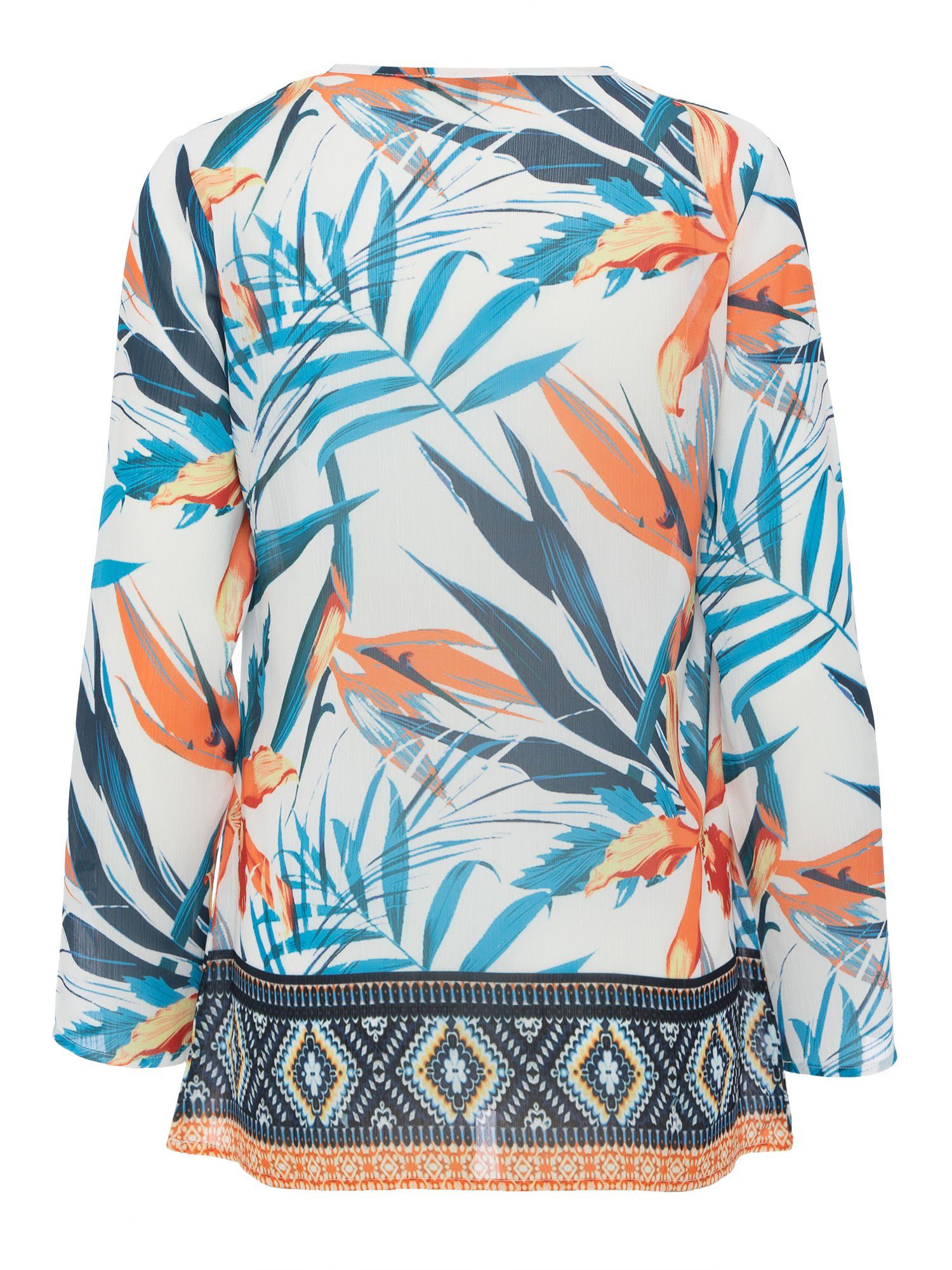 Christian Materne Tunika Longbluse koerpernah mit ethnischem Muster