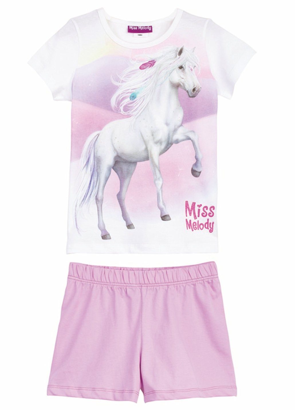 Miss Melody Shorty Miss Melody Shorty Pyjama Schlafanzug kurz Pferde  violett (2 tlg)