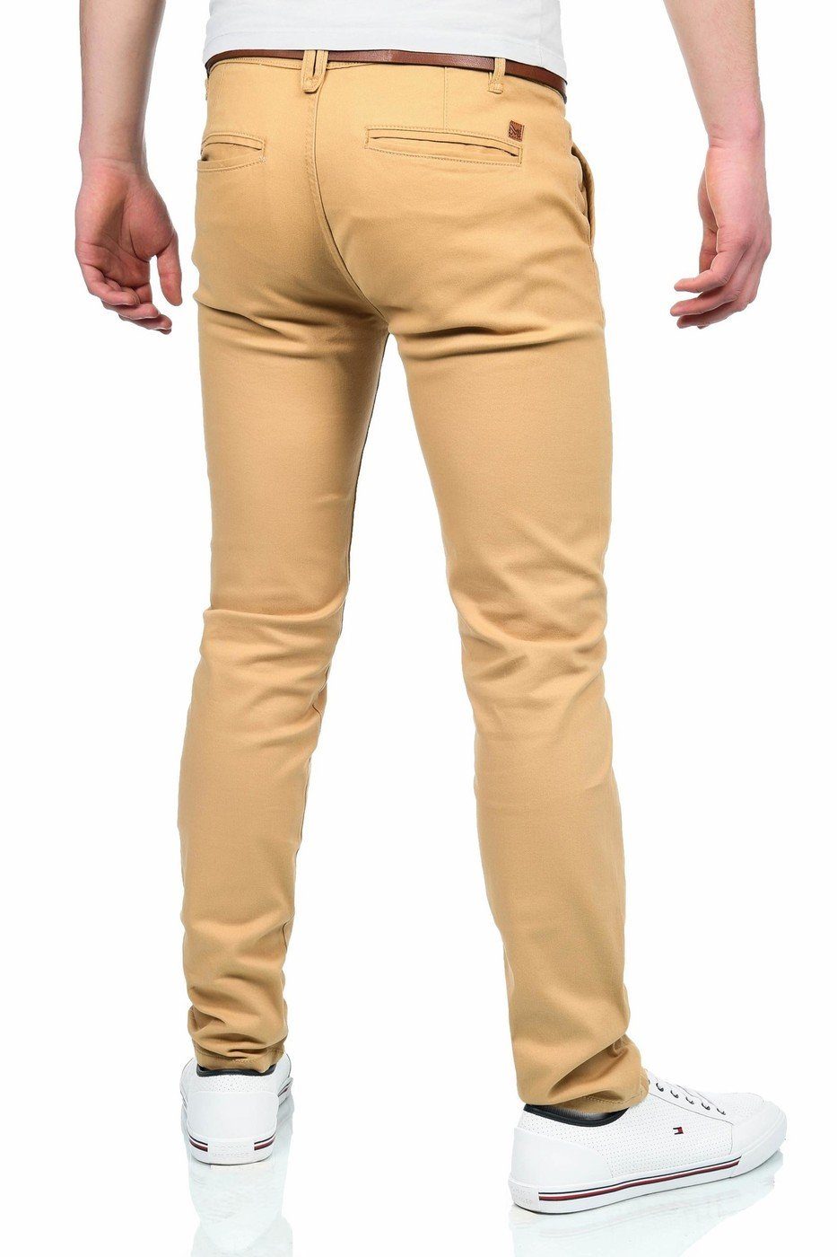 Maurelio Modriano Chinohose Regular Slim – Baumwollhose mit Stretch inkl. Gürtel Baumwoll-Chino mit Stretch, Reißverschluss und Gürtel inklusive – Bild 3 von 3