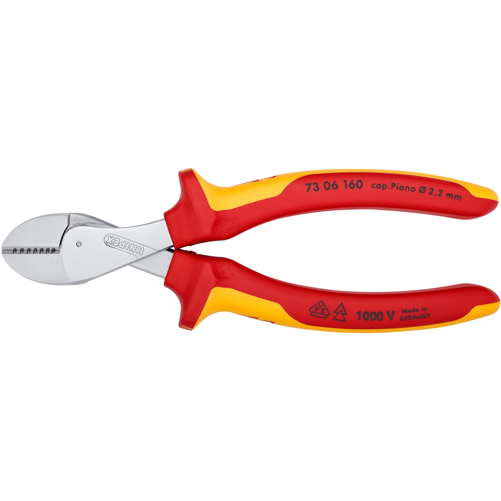 Knipex Seitenschneider KNIPEX X-Cut Kompakt-Seitenschneider 73 06 160, VDE, Schneid-Zange
