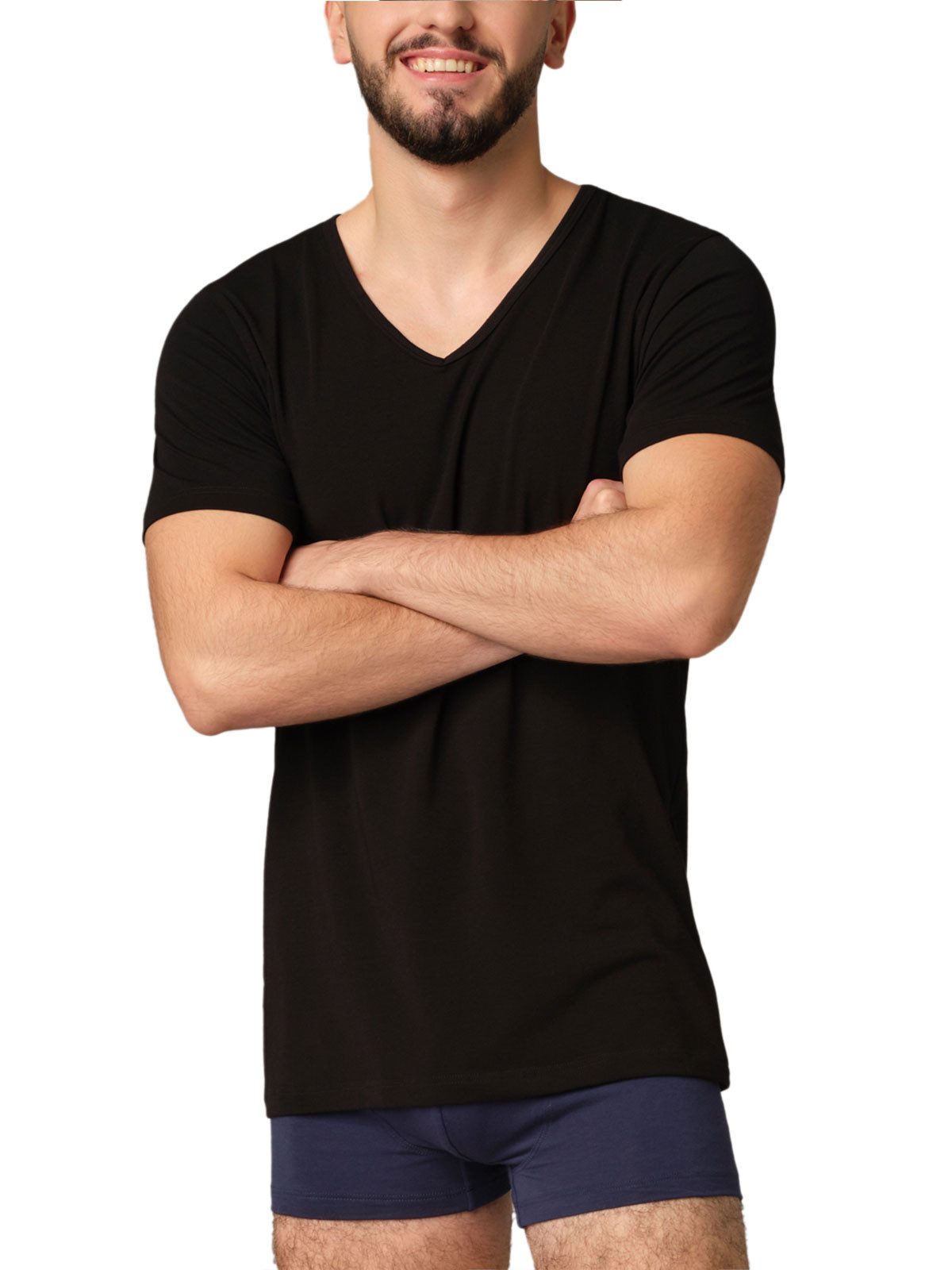 COMAZO Unterziehshirt V-Shirt 8793 (Stück, 1-St) Vegan