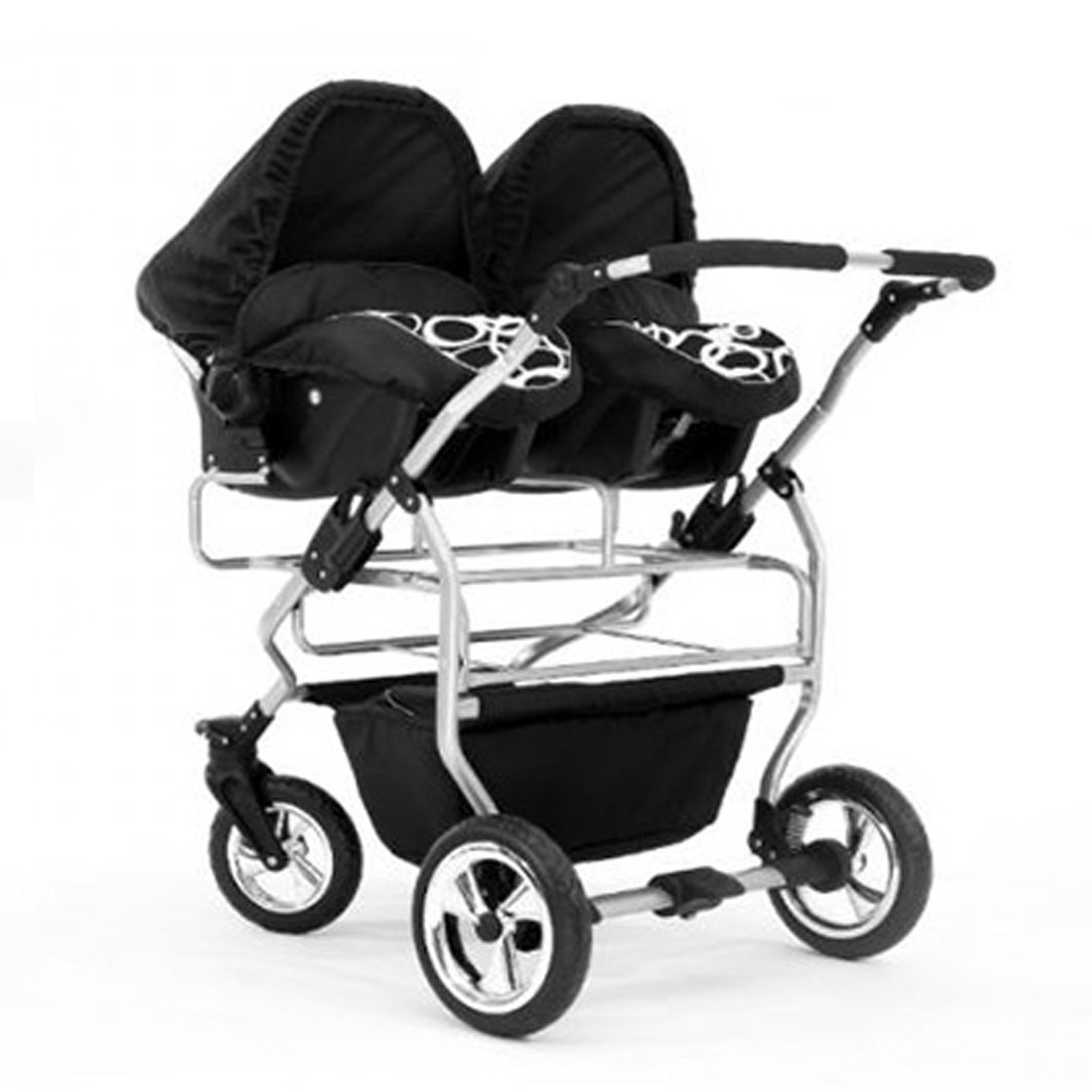 BabyMerc Zwillingswagen Duo 4 in 1 inkl. Sportsitze und Autositze in 20 Farben