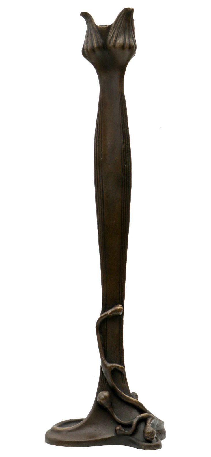 Aubaho Dekoobjekt Kerzenständer Bronzeskulptur im Antik-Stil Bronze Figur Statue 30cm