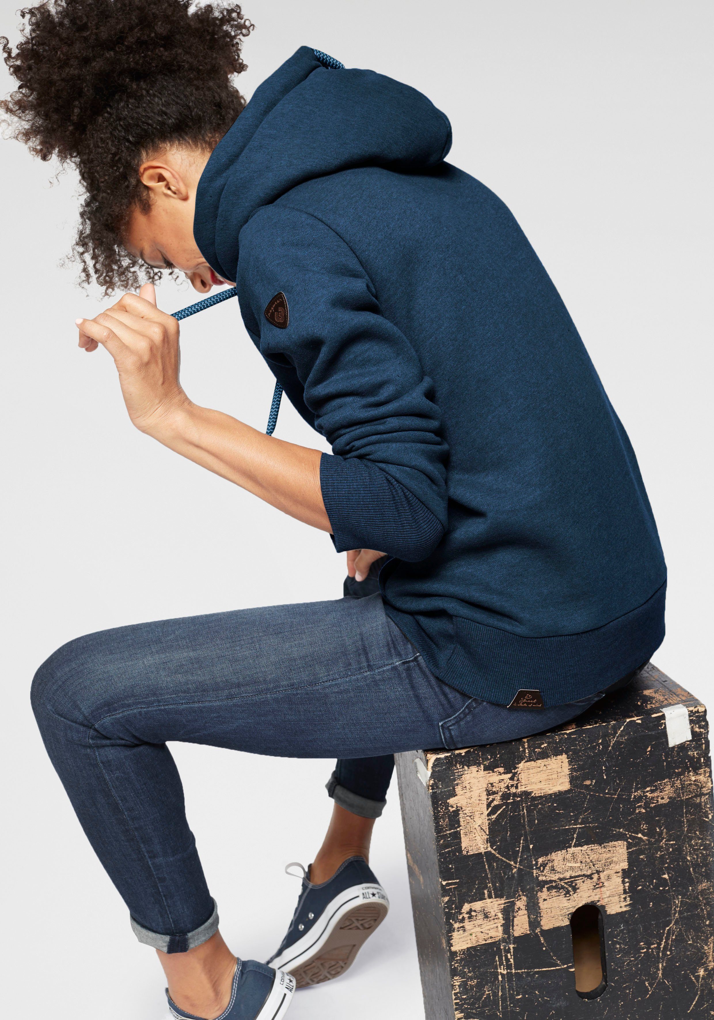 Ragwear Kapuzensweatshirt GRIPYBUTTON Sweater mit rustikalen günstig online kaufen