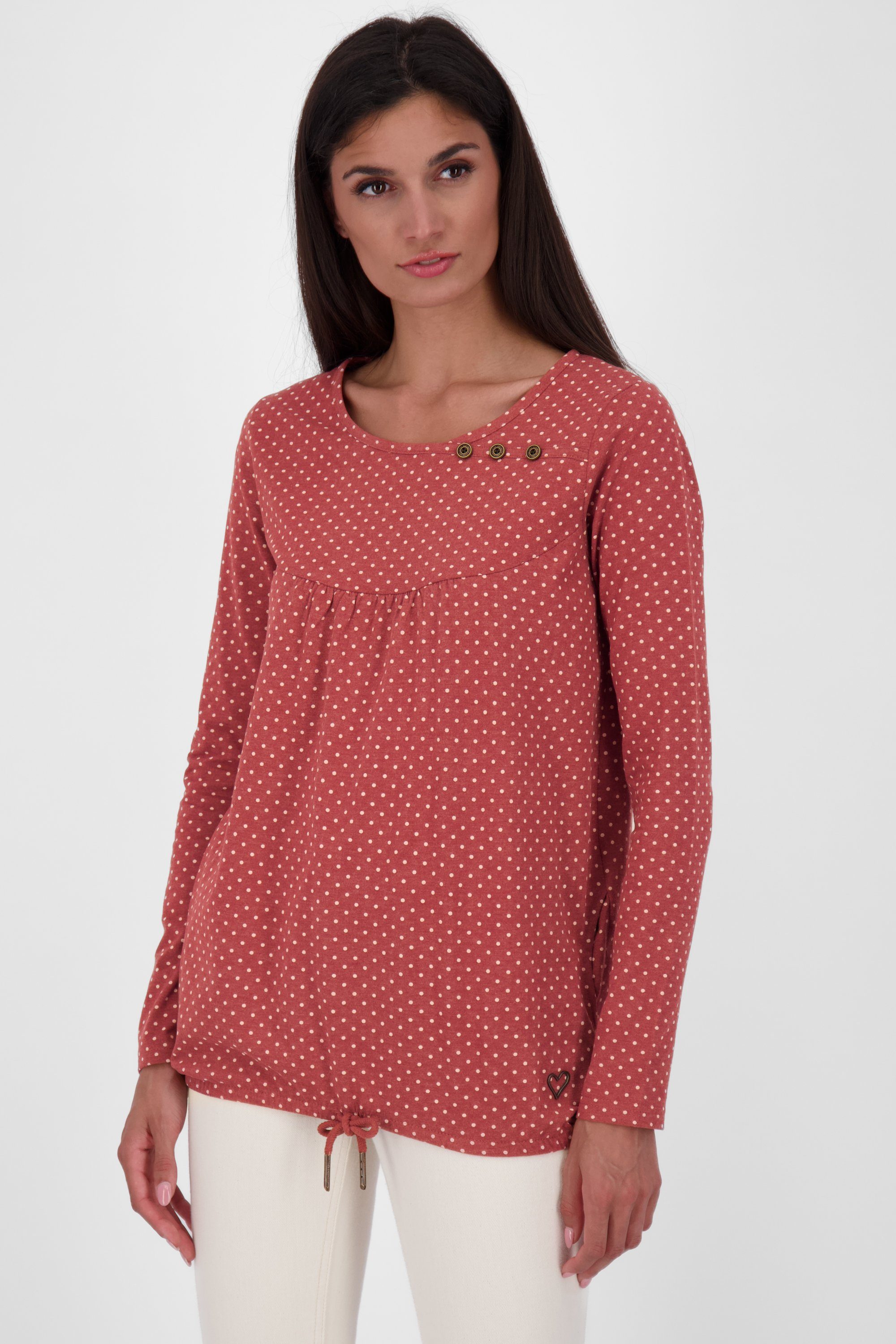 Aktueller Trend der Saison Alife & Kickin Longsleeve MiaAK Damen Langarmshirt melange B cranberry Langarmshirt