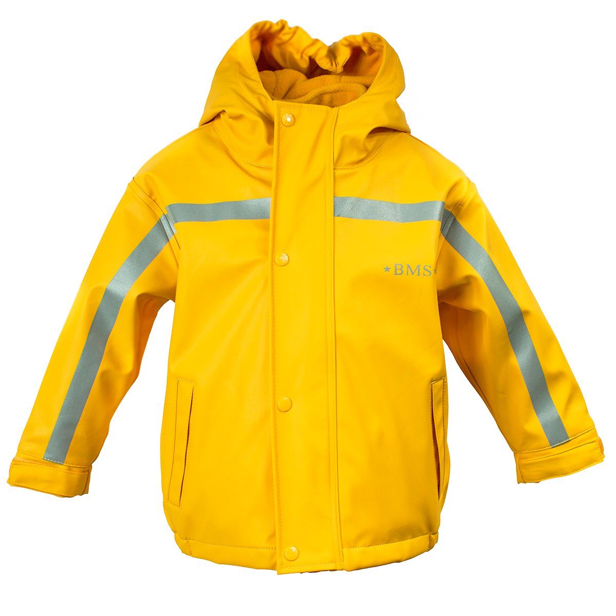 thermo abnehmbare BMS gefütterte gelb BMS Regenjacke, Winterjacke Kapuze Buddeljacke