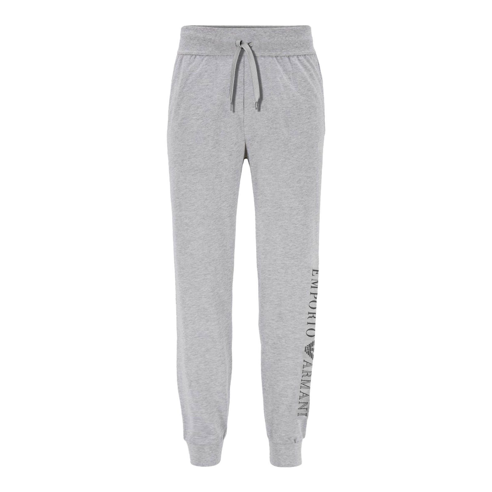 Emporio Armani Loungehose Trousers am Bein mit Logoprint grey linken 00948 light melange