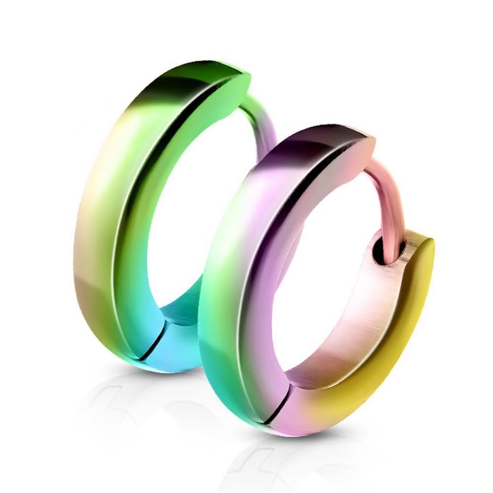 Creolen-Set Regenbogen - Creolen schmal aus Edelstahl Damen