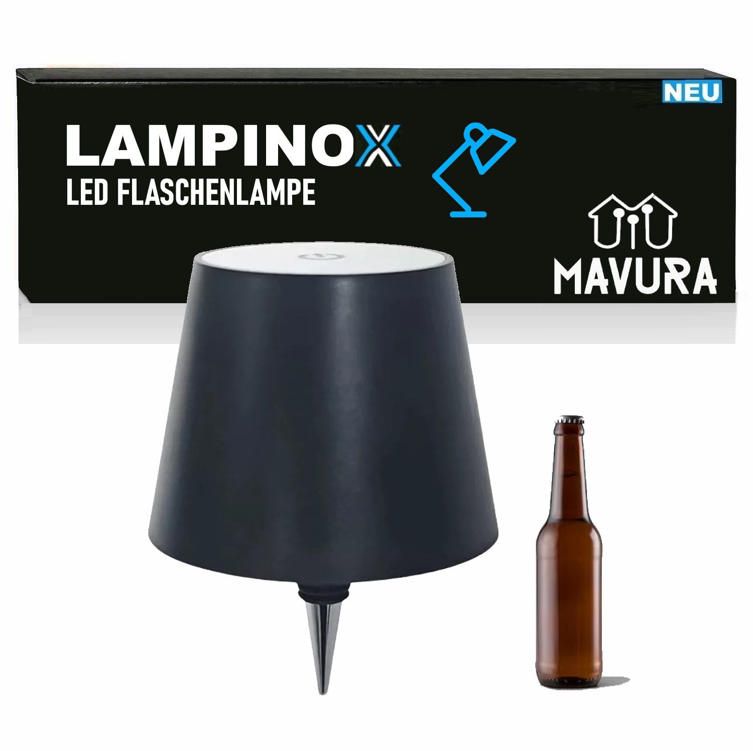 MAVURA LED Stehlampe LAMPINOX LED Flaschenaufsatz günstig online kaufen