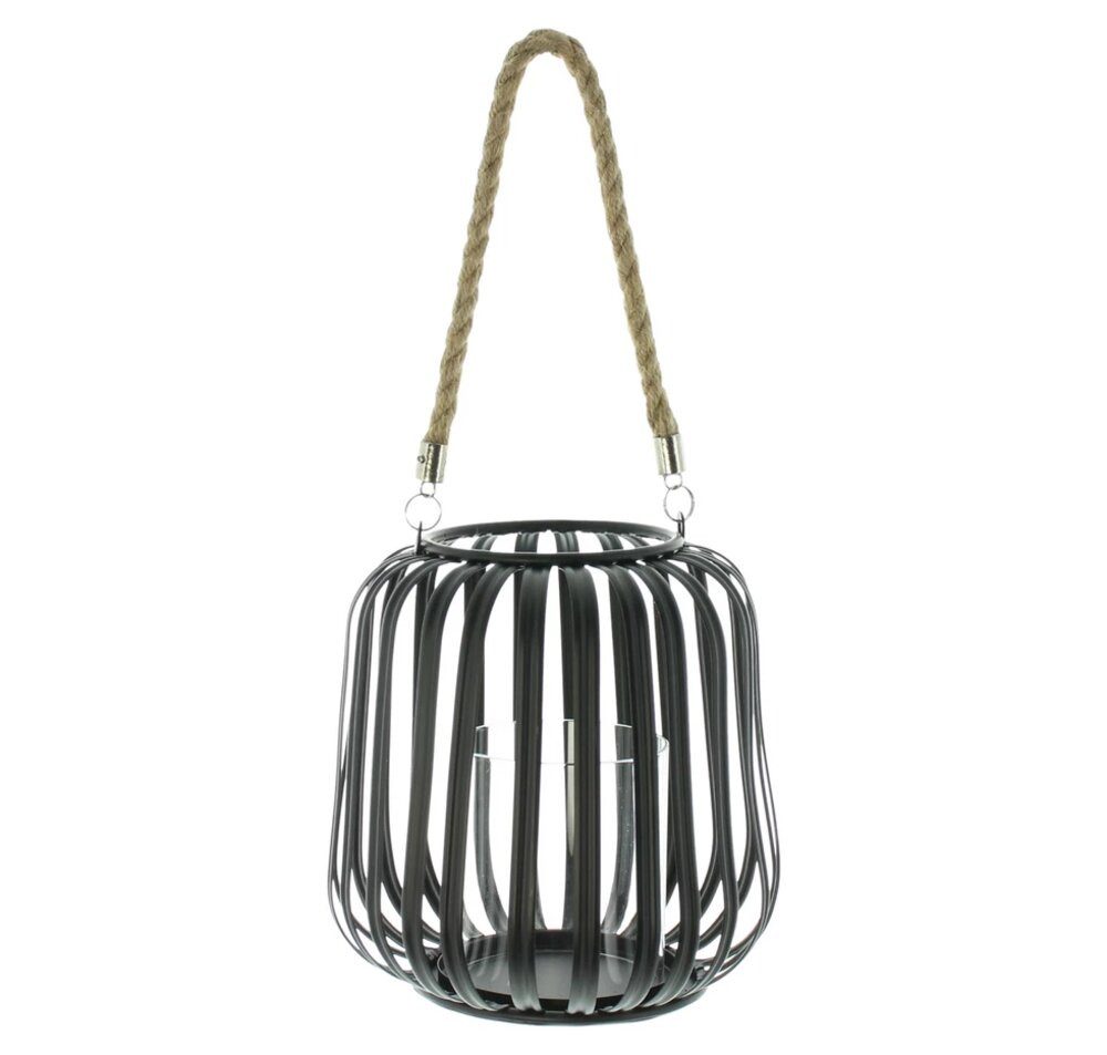 Home-trends24.de Windlicht Kerzenhalter schwarz Metall Stumpenkerzen Kerzenständer