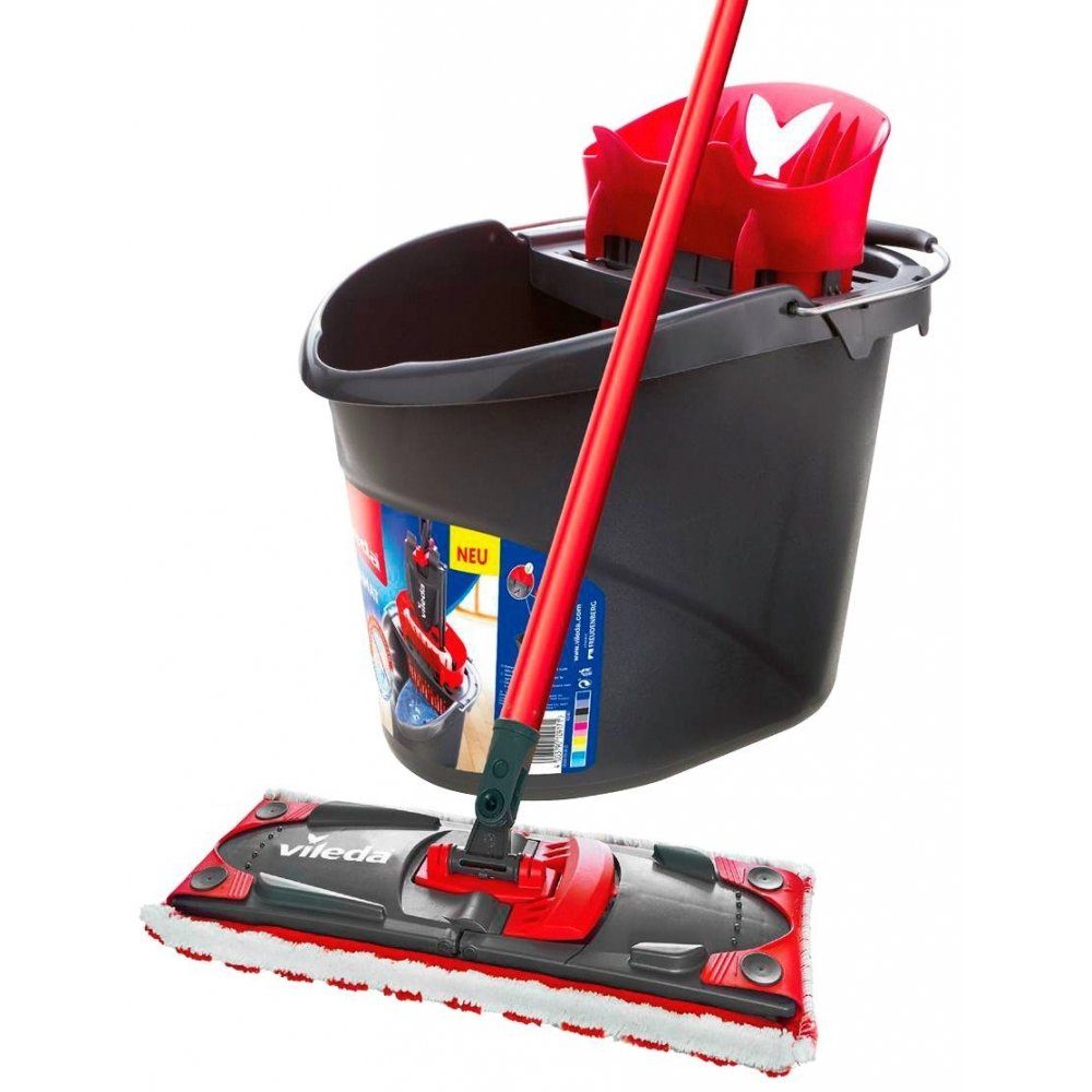 Wischmopp Wischer Ultramax 2 in 1 Komplettset - Bodenwischer - schwarz/rot