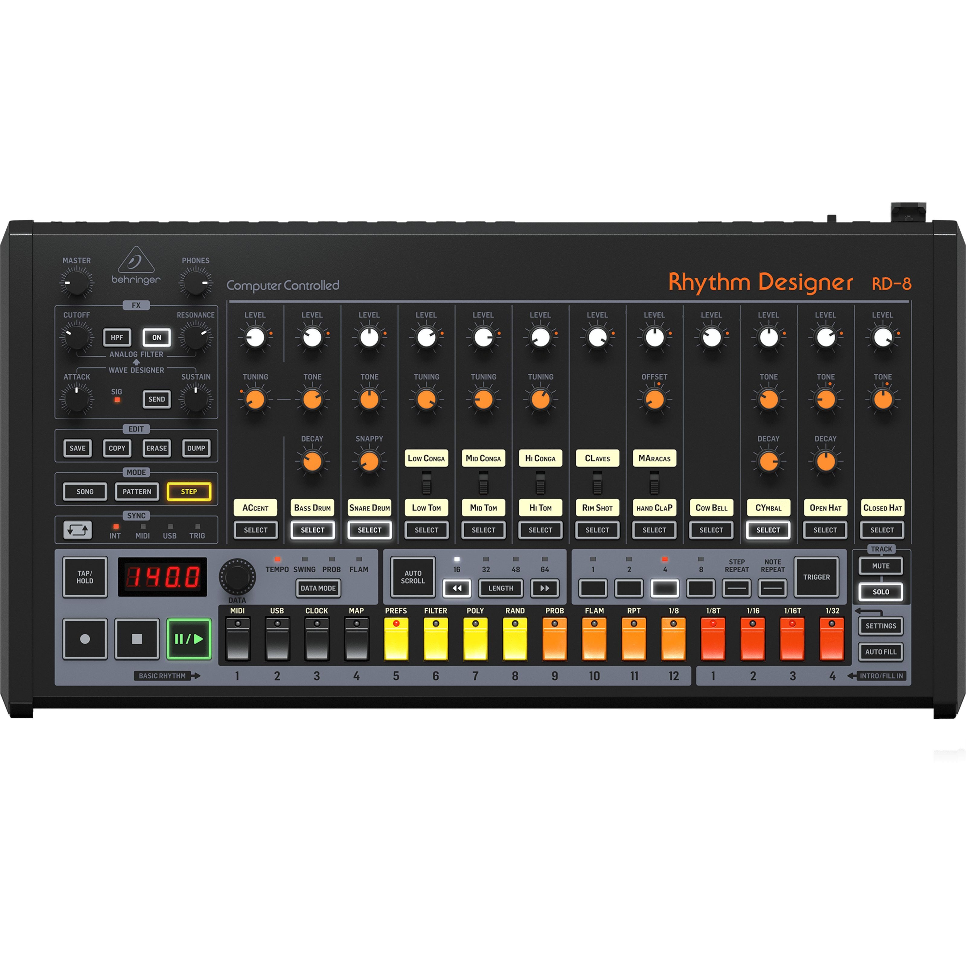 Behringer Synthesizer (Groove-Tools, Drumcomputer), RD-8 MkII Rhythm Designer - Drum Computer