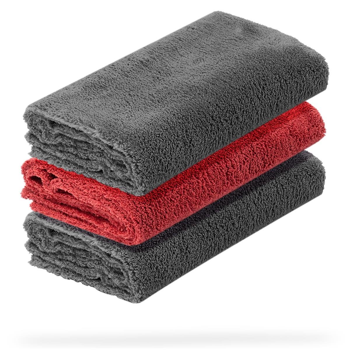 detailmate Auto Полотенца из микрофибры 3er Packung - 40x40cm – 550 GSM Mikrofasertuch (Mikrofaser, 40x40 cm, 3-tlg., Reinigungstuch - lackschonend - Poliertuch)