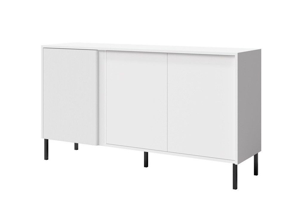 Kommode MIA 02 Weiß mit Lamellen an der Front