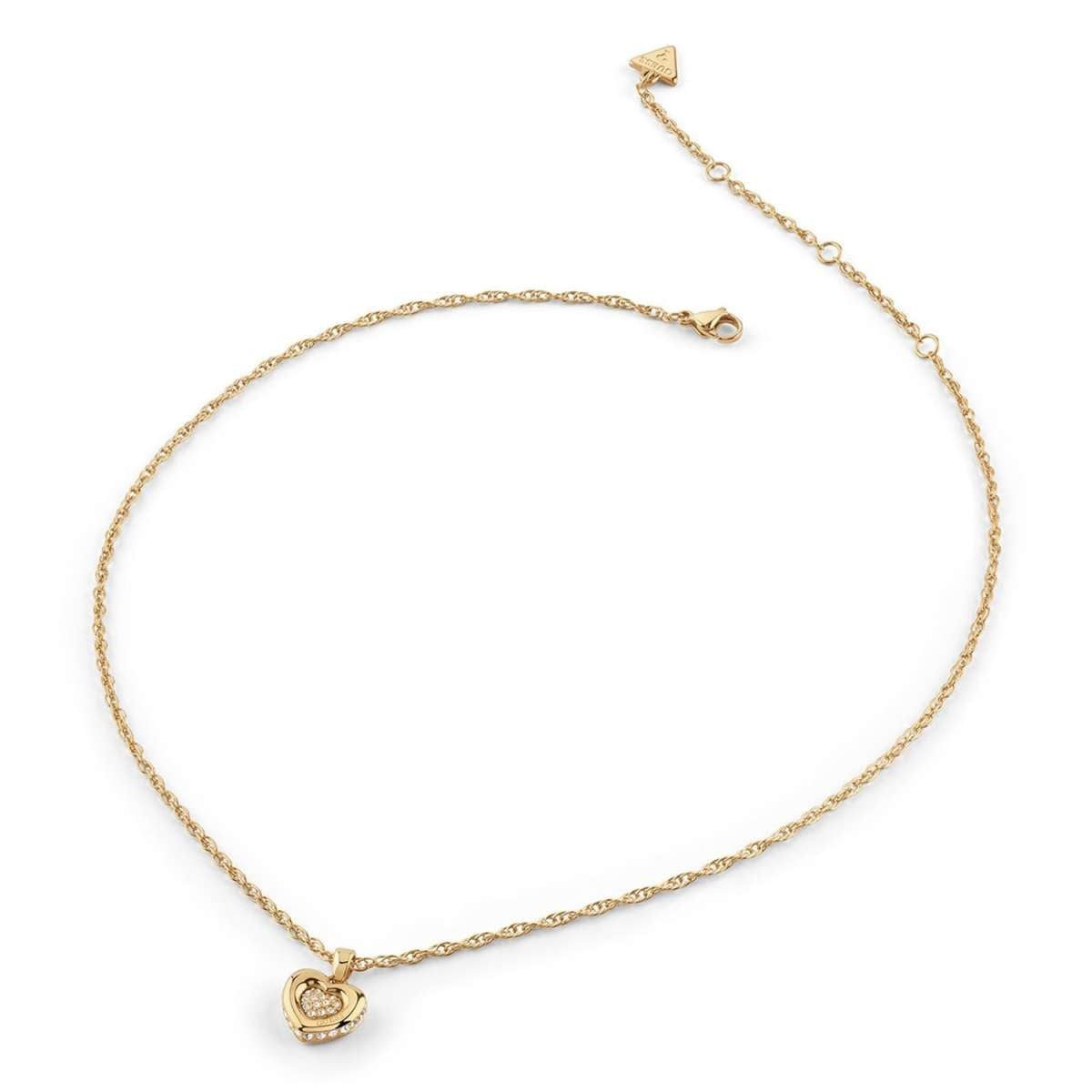 Guess Herzkette JUBN05463JWYGT/U, für Damen mit Herz Goldfarben