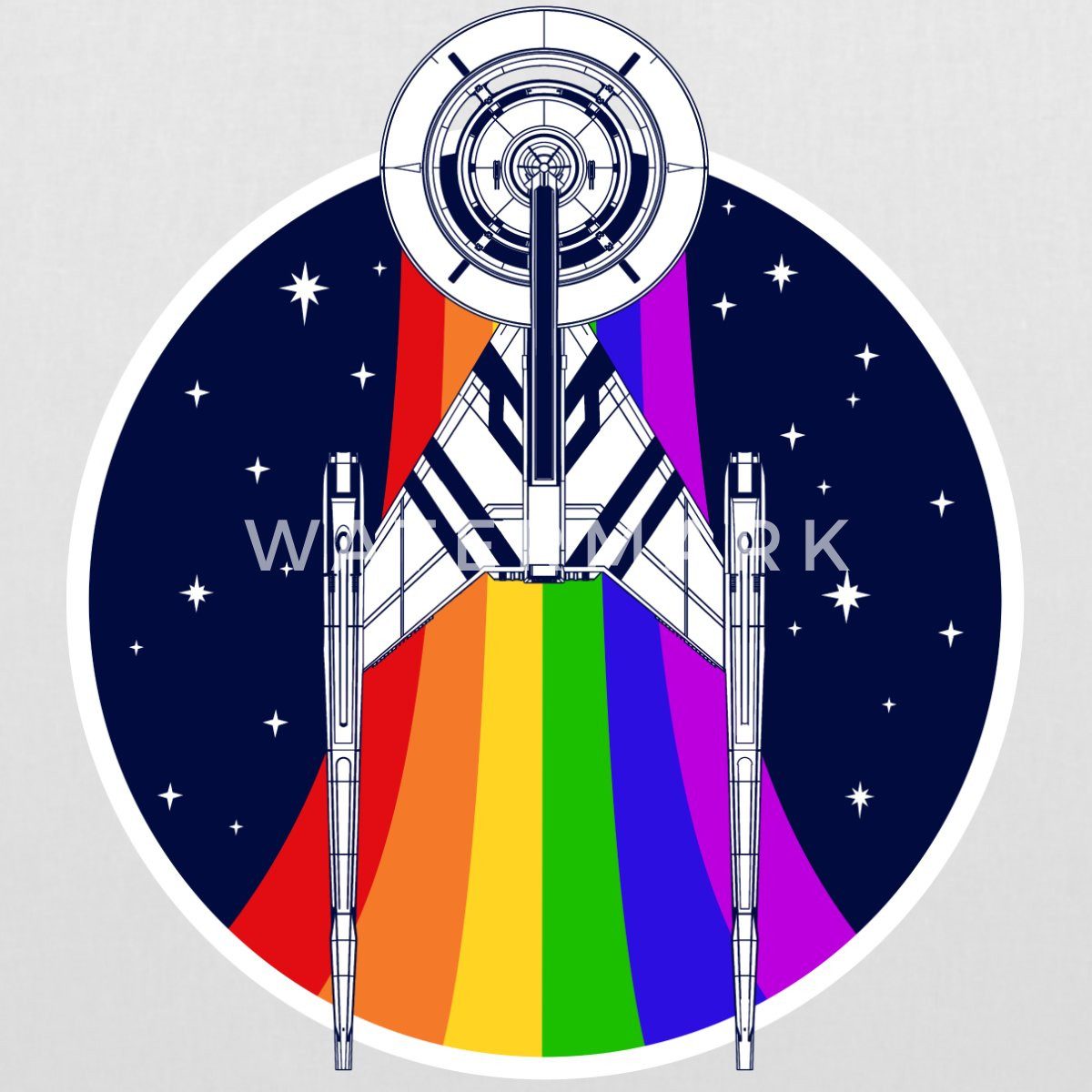 Spreadshirt Henkeltasche Star Trek Discovery Gay Pride Regenbogen Emblem Stoffbeutel (1-tlg)