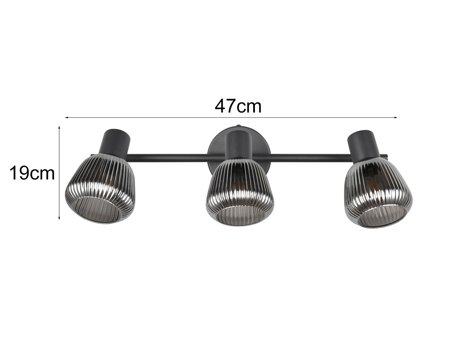 TRIO Leuchten LED Deckenstrahler, Dimmfunktion, LED wechselbar, warmweiß, Licht-strahler Decke Spot-s Lampenschirme Glas Treppenhaus, B: 47cm