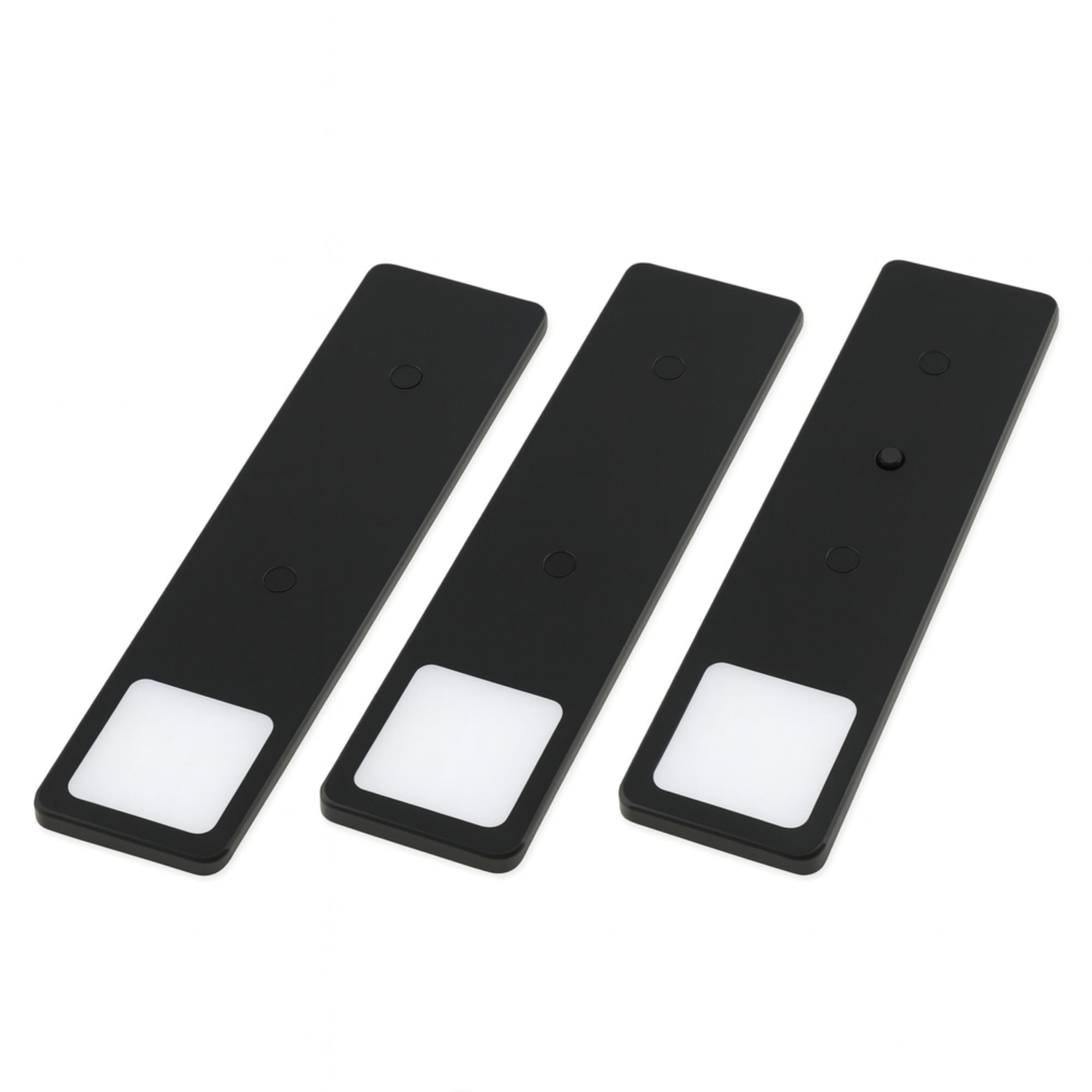 kalb LED Unterbauleuchte LED Unterbauleuchte Solid2, SET schwarz, mech. Schalter, 3W, 3er Set warmweiß, warmweiß/neutralweiß