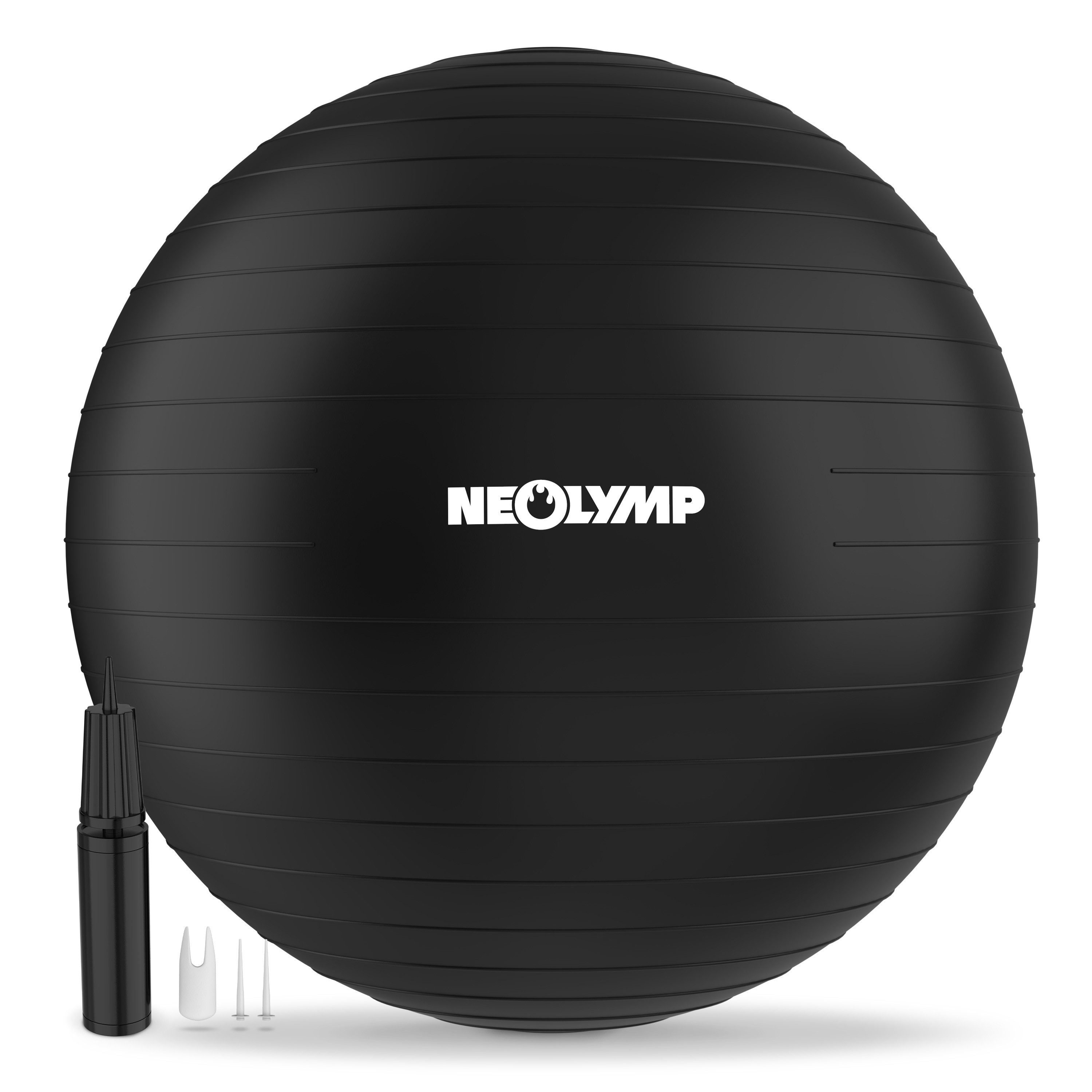 NEOLYMP Gymnastikball Sitzball Büro ergonomisch in 3 Größen S/M/L - bis 300 kg belastbar (Yoga Ball für Homeoffice, Core Training & Balance), Pilates Ball rutschfest & anti burst - Pezziball, Schwangerschaftsball