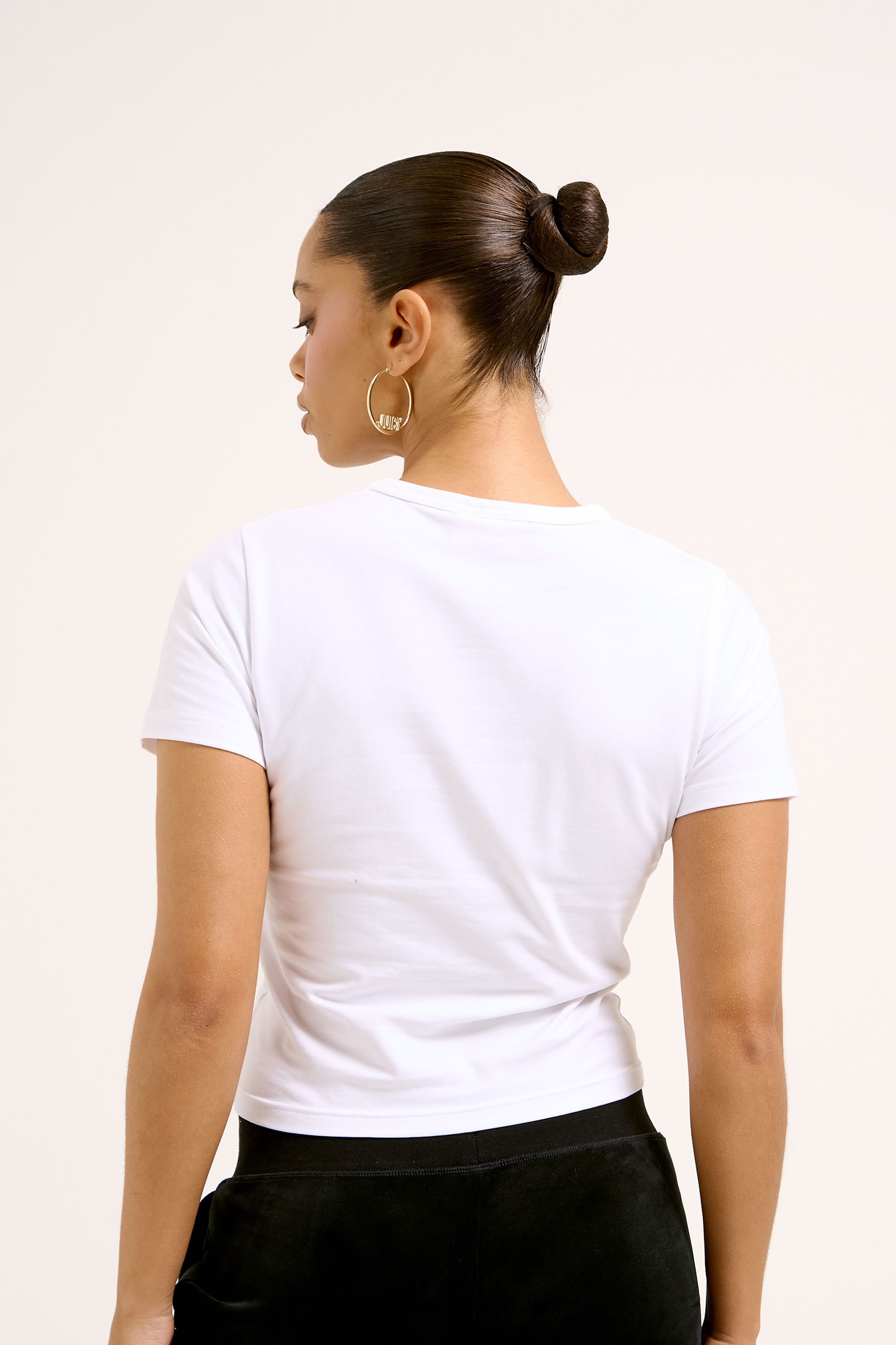 Juicy Couture T-Shirt FOIL JUICY FITTED TEE Damen T-Shirt Damen mit metallischem Folienprint