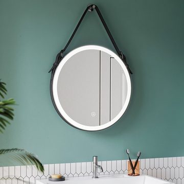 SONNI Schminkspiegel Badspiegel rund mit beleuchtung Ø 60 cm Schminkspeigel Touch, Wandspiegel Touchschalter Modern Badezimmerspiegel Lichtspiegel