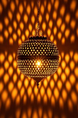 Marrakesch Orient & Mediterran Interior Deckenleuchte Orientalische Lampe Messing Pendelleuchte Safiye, ohne Leuchtmittel, Handarbeit