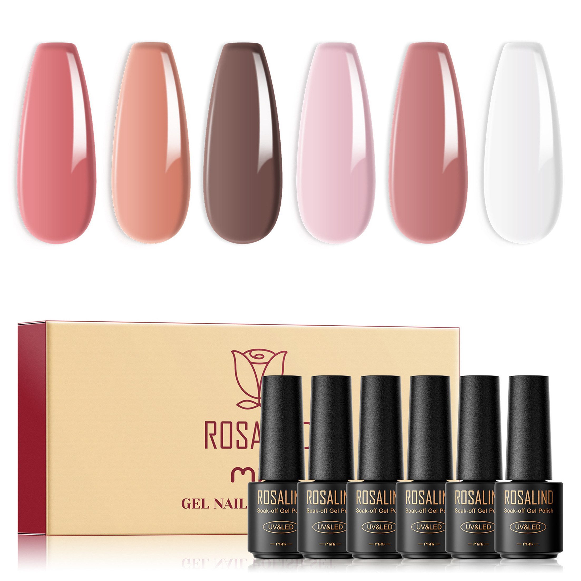 KINSI Nagellack-Set Starter Gel-Nagellack Set mit 6 Farben – Ideal für Anfänger, Perfekte Geschenkidee
