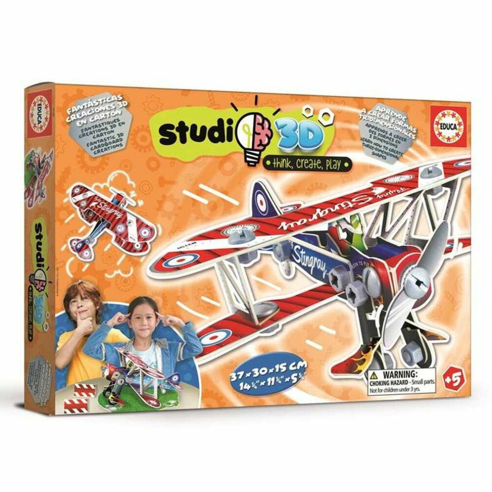 Educa 3D-Puzzle Modellflugzeug Studio 3D 56 Stücke (37 x 30 x 15 cm), Puzzleteile