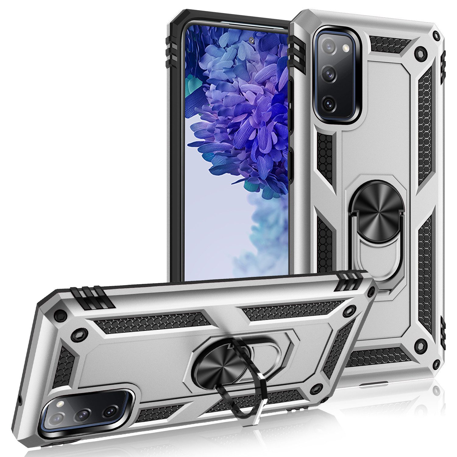 Mycotech Handyhülle Outdoor Armor Case Samsung Hülle Für Samsung Galaxy S20 FE-Silber