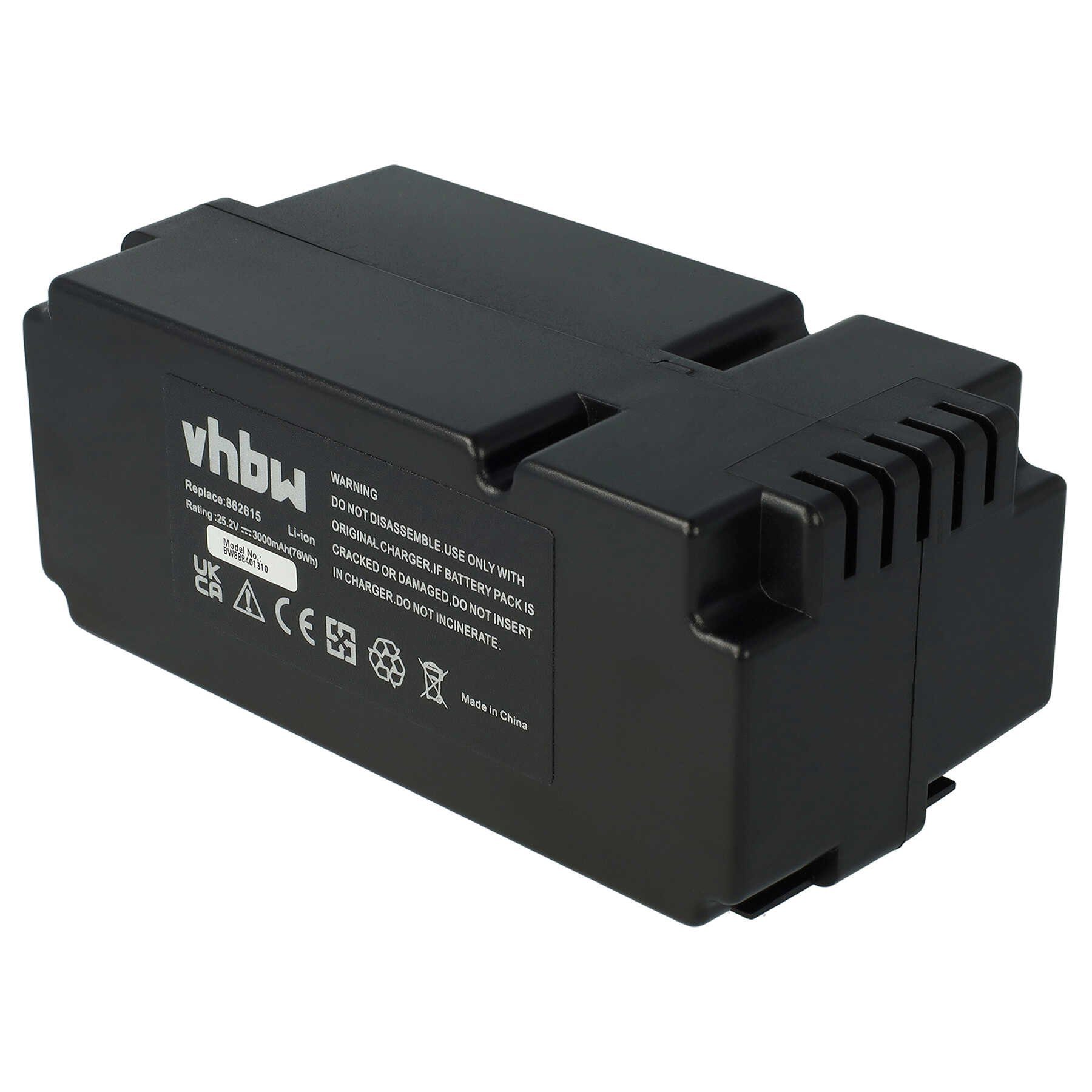 vhbw Akku passend für Ferrex R800 Easy+ Rasenmäher / Mähroboter (3000 mAh, Akku Akku Li-Ion 3000 mAh (25,2 V, 1 St), Leistungsfähiger Austausch-Akku für Rasenmäher, Wiederaufladbar