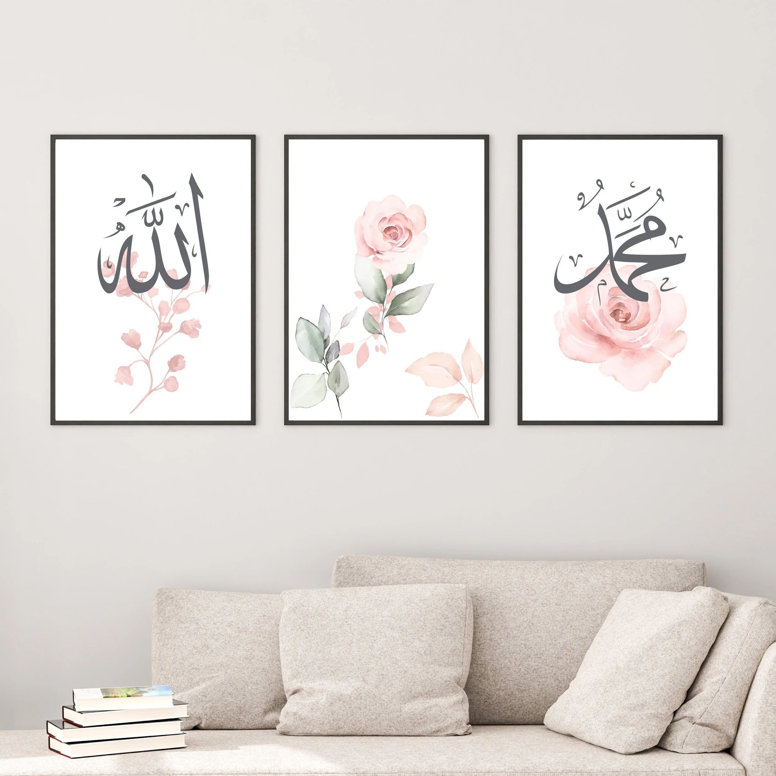 WANDKIND Poster Allah, Muhammed, Rose 3er Set Premium P702, Islamische Post günstig online kaufen