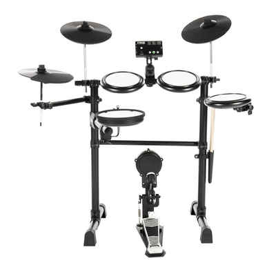 FAME E-Drum,DD-Lite Pro E-Drum Set, Elektronisches Schlagzeug-Set mit 144 Sounds, 12 Drumsets, Aux-Eingang, MIDI, Drumsticks, Drum Key, Mesh Heads, Kick-Pad, E-Schlagzeug, Schwarz, E-Drum Set, Elektronisches Schlagzeug, Mesh Heads