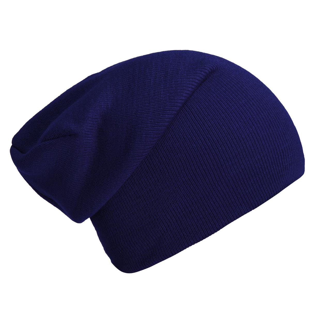 DonDon Beanie Schlauchmütze Mütze (Packung, 1-St) Wintermütze, klassischer Slouch-Beanie navyblau