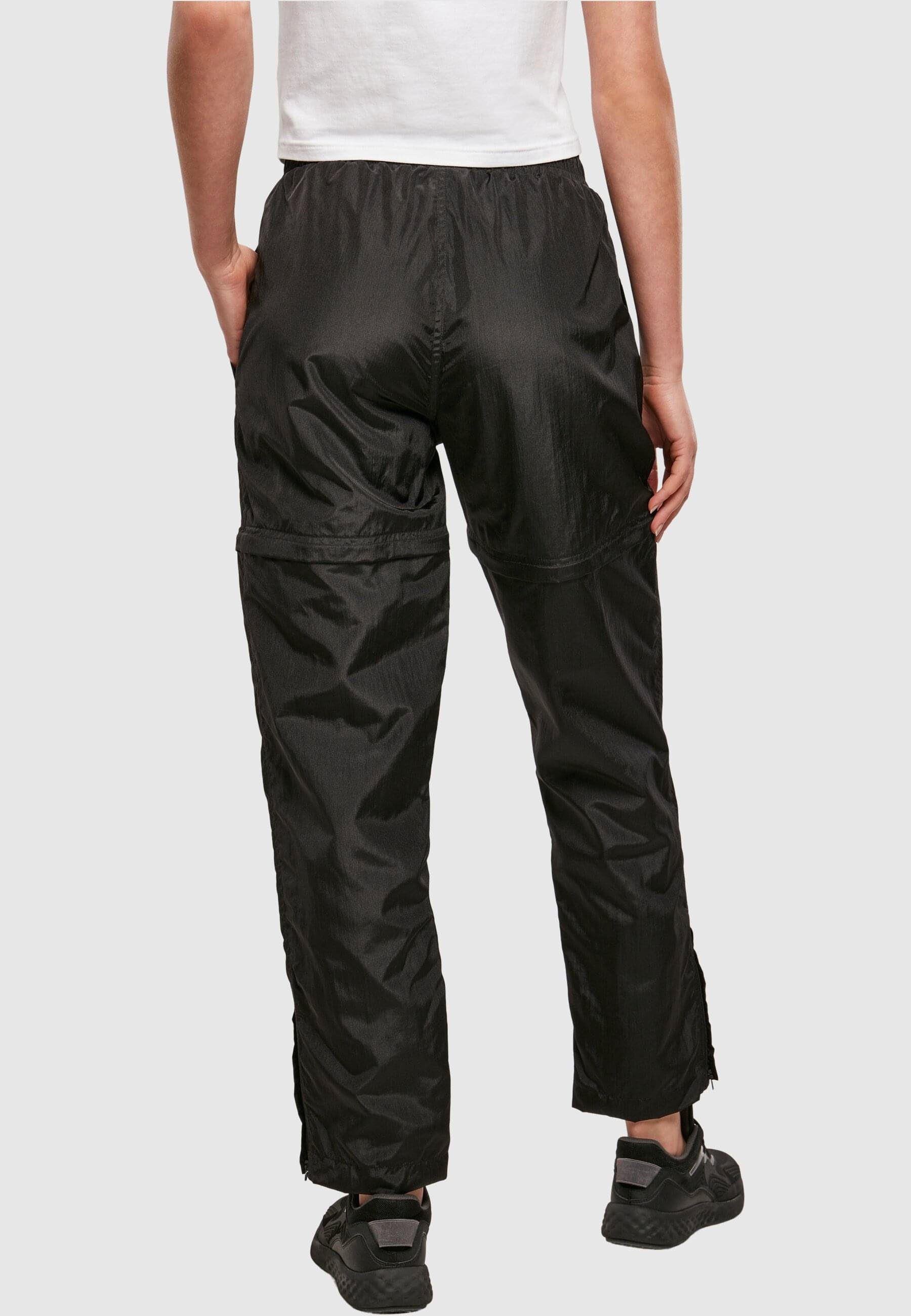 URBAN CLASSICS Crinkle (1-tlg) Ladies Pants Jerseyhose Shiny Nylon Zip Damen