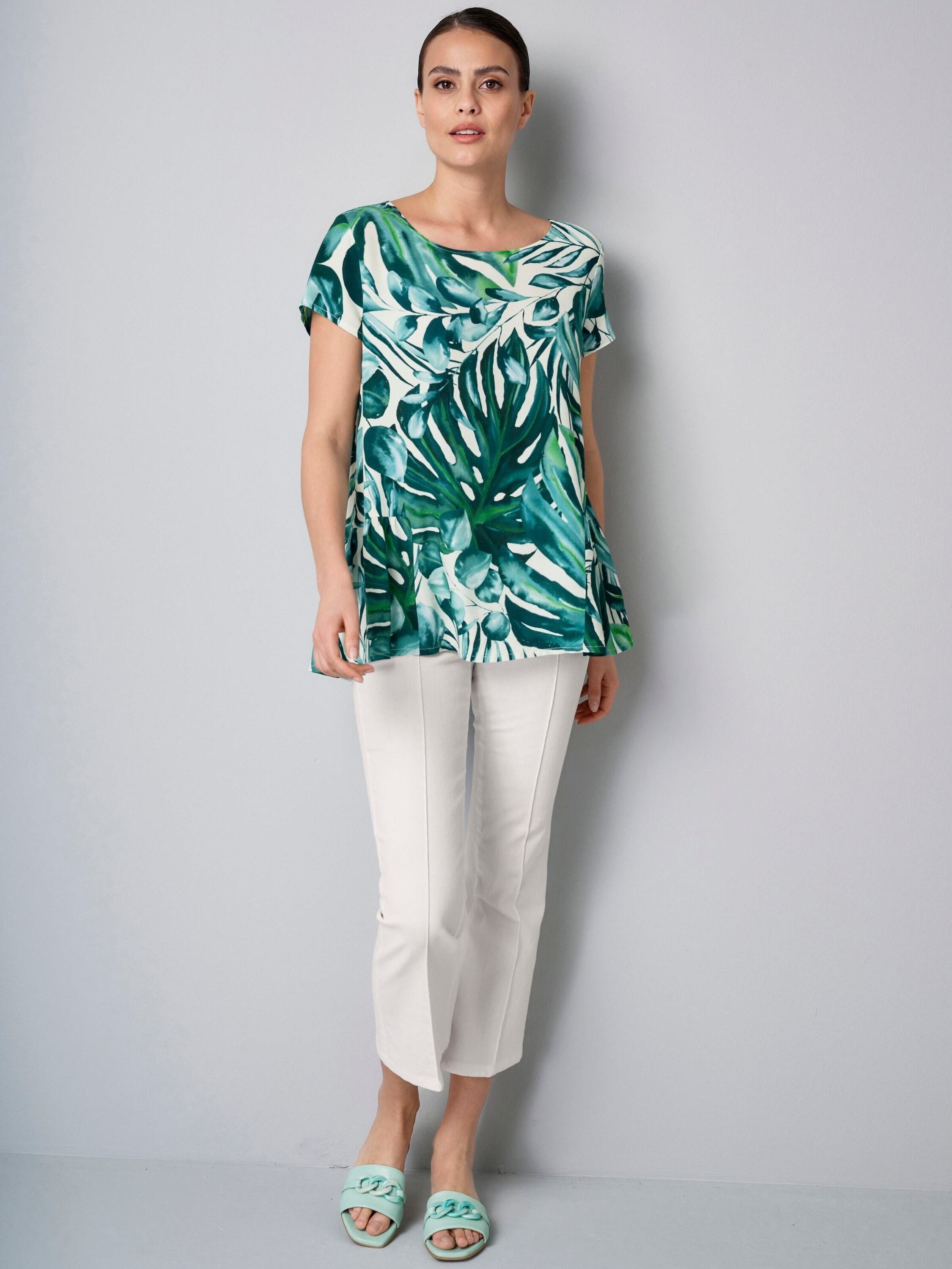 Alba Moda Schlupfbluse Florale Schlupfbluse mit Schößchen