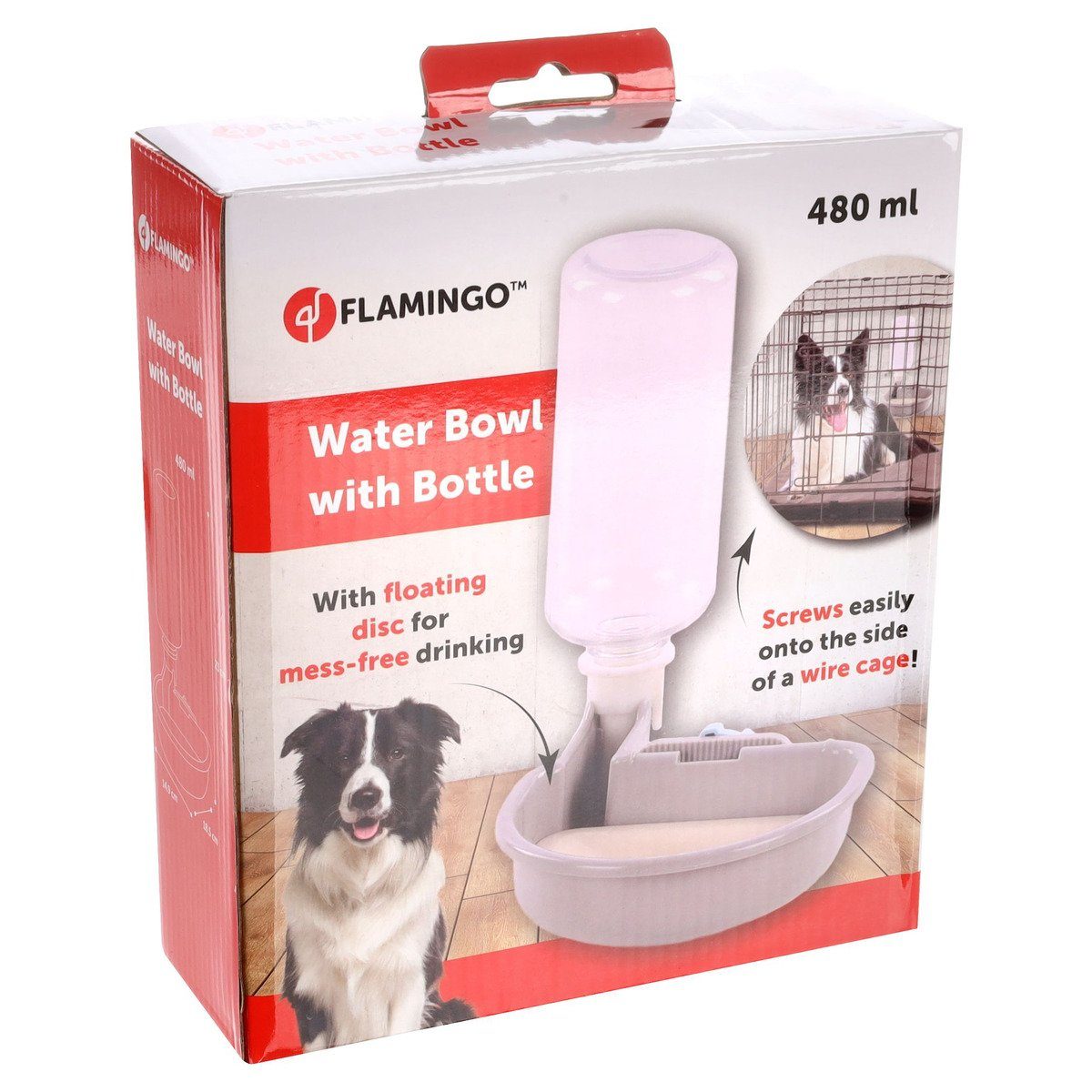 Flamingo Wasserspender Wassernapf mit Flasche für Drahtkäfig Diza grau günstig online kaufen
