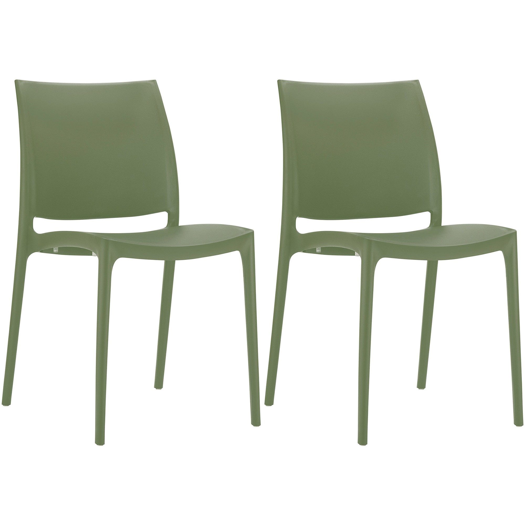 CLP Stapelstuhl Gartenstuhl Bistrostuhl Terrassenstuhl (Spar-Set, 2 St), stapelbar, UV-beständig, wetterfest, 130 kg