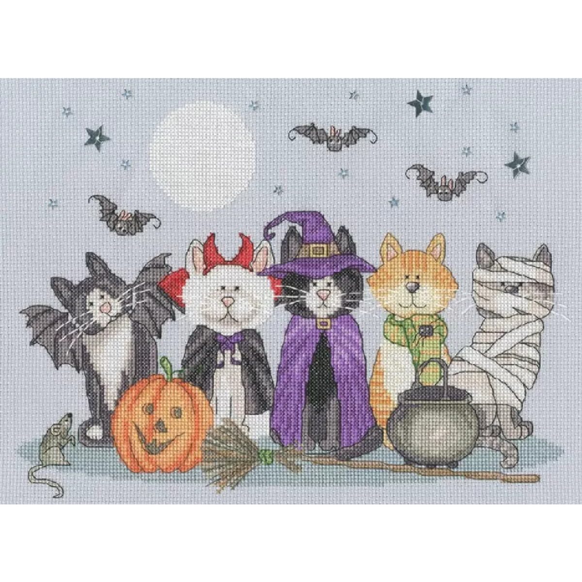 Kreativset Bothy Threads Kreuzstich Stickpackung "Teuflische Katzen", Zählmust...