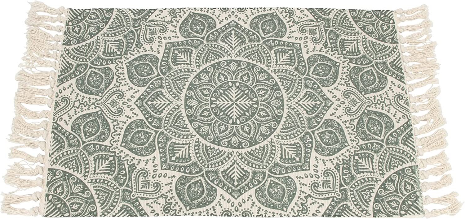 Dekoleidenschaft Teppich "Mandala" 60x90 cm grün günstig online kaufen